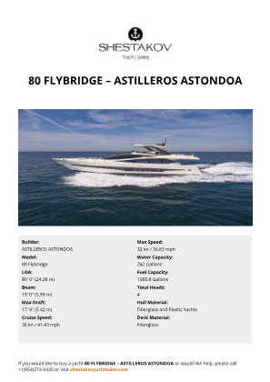 N/A - 80 Flybridge