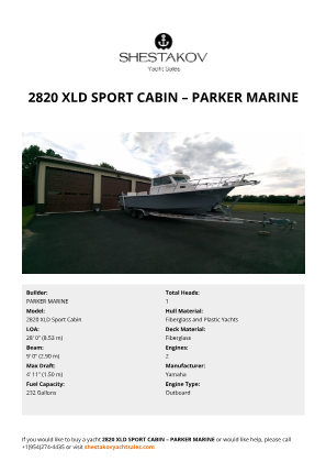 PARKER MARINE - 2820 XLD Sport Cabin