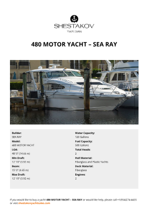 SEA RAY - 480 MOTOR YACHT