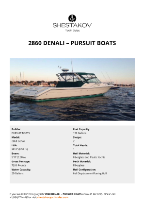 PURSUIT BOATS - 2860 Denali