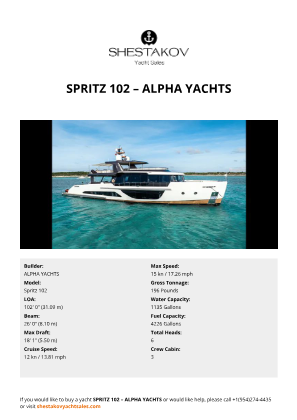 ALPHA YACHTS - Spritz 102