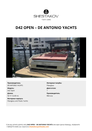 DE ANTONIO YACHTS - D42 Open