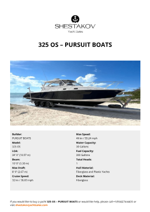 PURSUIT BOATS - 325 OS