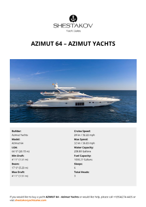 Azimut Yachts - Azimut 64