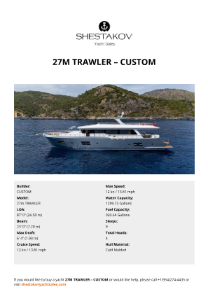 CUSTOM - 27m TRAWLER