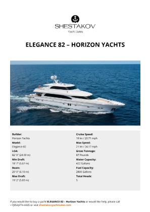 Horizon Yachts - Elegance 82