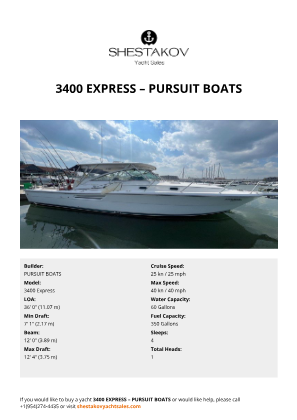 PURSUIT BOATS - 3400 Express