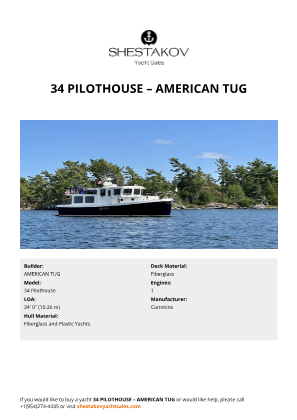 AMERICAN TUG - 34 Pilothouse