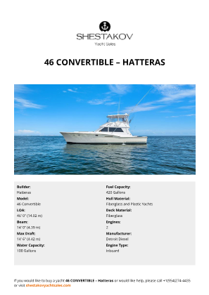 Hatteras - 46 Convertible