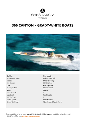 Grady-White Boats - 366 Canyon