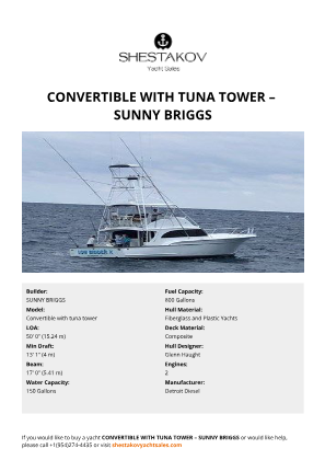 SUNNY BRIGGS - Convertible with tuna tower