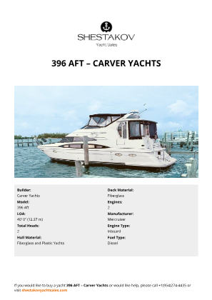 Carver Yachts - 396 Aft
