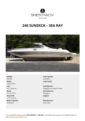 SEA RAY - 240 Sundeck