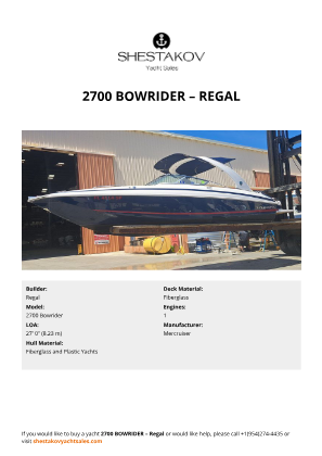 Regal - 2700 Bowrider