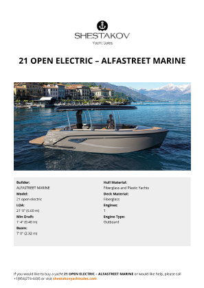 ALFASTREET MARINE - 21 open electric