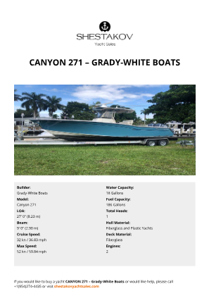 Grady-White Boats - Canyon 271