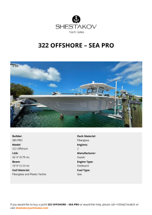 SEA PRO - 322 Offshore