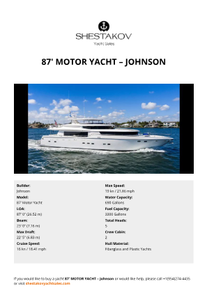 Johnson - 87' Motor Yacht