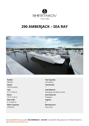SEA RAY - 290 Amberjack