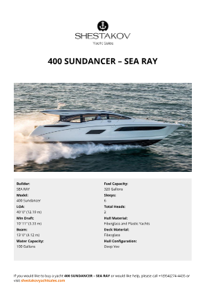 SEA RAY - 400 Sundancer