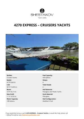 Cruisers Yachts - 4270 Express