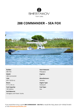 SEA FOX - 288 Commander