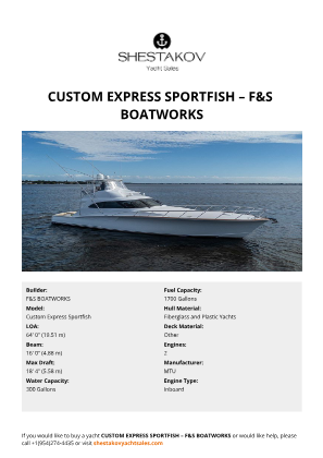 F&S BOATWORKS - Custom Express Sportfish