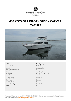 Carver Yachts - 450 Voyager Pilothouse