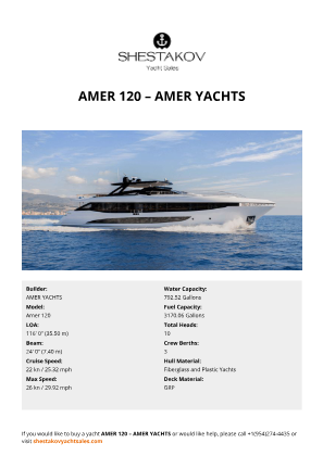 AMER YACHTS - Amer 120