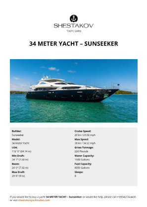 Sunseeker - 34 Meter Yacht