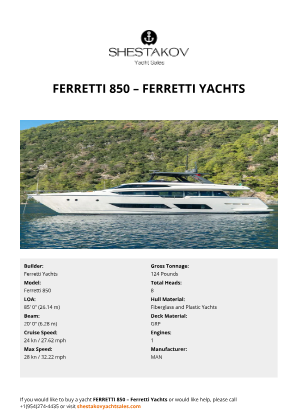 Ferretti Yachts - Ferretti 850