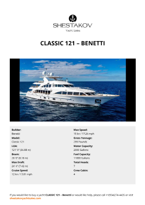 Benetti - Classic 121