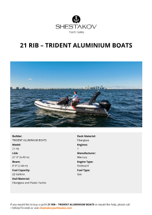 TRIDENT ALUMINIUM BOATS - 21 rib