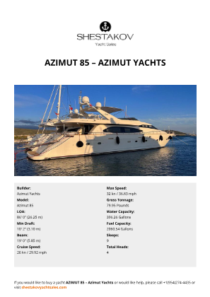 Azimut Yachts - Azimut 85