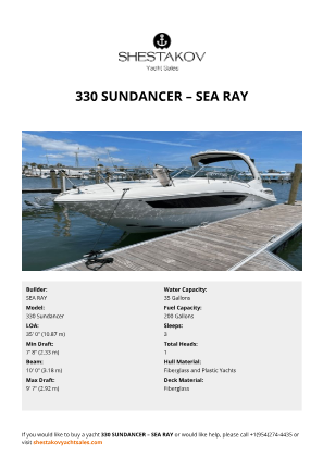 SEA RAY - 330 Sundancer