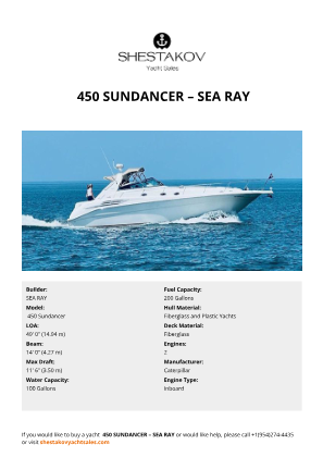 SEA RAY -  450 Sundancer