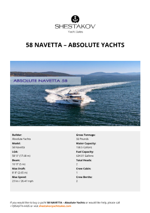 Absolute Yachts - 58 Navetta