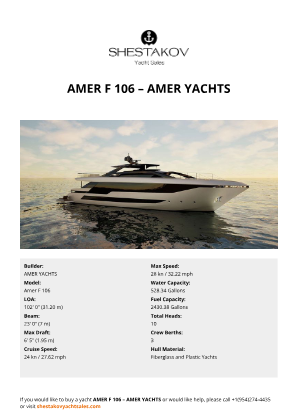 AMER YACHTS - Amer F 106