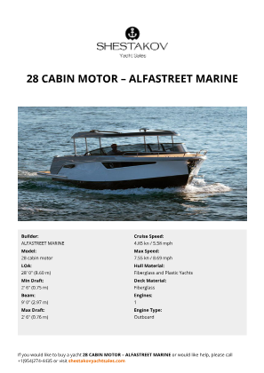 ALFASTREET MARINE - 28 cabin motor