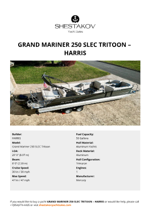 HARRIS - Grand Mariner 250 SLEC Tritoon