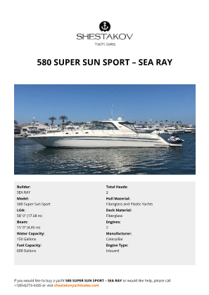 SEA RAY - 580 Super Sun Sport