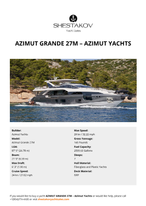 Azimut Yachts - Azimut Grande 27M