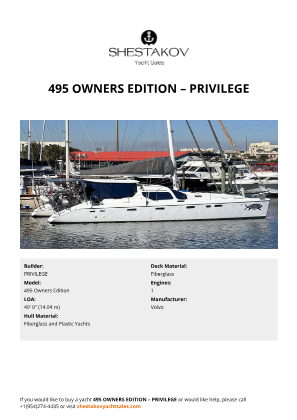 PRIVILEGE - 495 Owners Edition