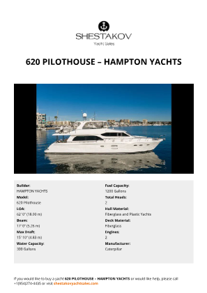 HAMPTON YACHTS - 620 PIlothouse