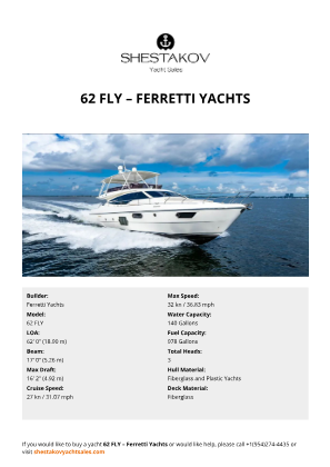 Ferretti Yachts - 62 FLY