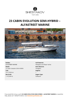 ALFASTREET MARINE - 23 Cabin Evolution SEMI-HYBRID