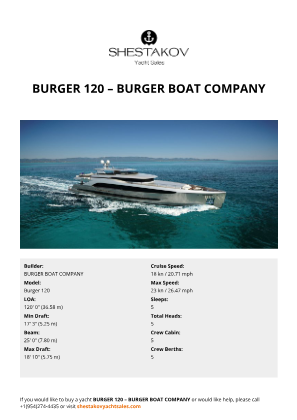 BURGER BOAT COMPANY - Burger 120