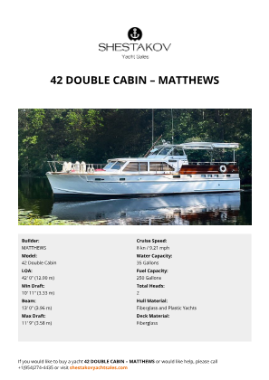MATTHEWS - 42 Double Cabin