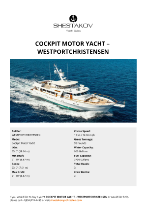 N/A - Cockpit Motor Yacht