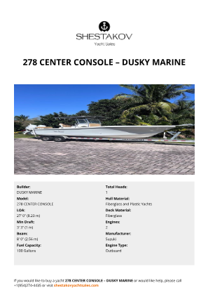 DUSKY MARINE - 278 CENTER CONSOLE